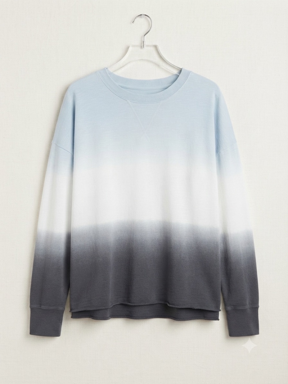 Knox Rose Ombre Crewneck Sweatshirt - Light Blue, White, Charcoal
